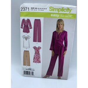 Simplicity Misses Dress Tunic Pants  Sewing Pattern sz 10-18 2371 - uncut
